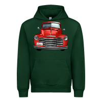 Forest Green western red truck front view Urban Hoodie - FaDigitalArtStudio