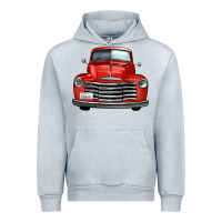 Heather Grey western red truck front view Urban Hoodie - FaDigitalArtStudio