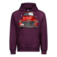 Mauve Wine western red truck front view Urban Hoodie - FaDigitalArtStudio