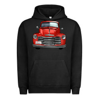 Pigment Black western red truck front view Urban Hoodie - FaDigitalArtStudio