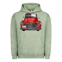 Pigment Oil Green western red truck front view Urban Hoodie - FaDigitalArtStudio
