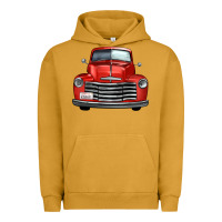 Pigment Peanut Butter western red truck front view Urban Hoodie - FaDigitalArtStudio