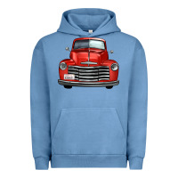 Pigment Pebble Blue western red truck front view Urban Hoodie - FaDigitalArtStudio