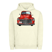 Pigment Pistachio western red truck front view Urban Hoodie - FaDigitalArtStudio