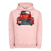 Pigment Salmon western red truck front view Urban Hoodie - FaDigitalArtStudio