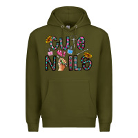 Army Green cute nails Premium Hoodie - CowhideDigitalArt