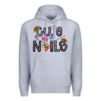 Heather Grey cute nails Premium Hoodie - CowhideDigitalArt