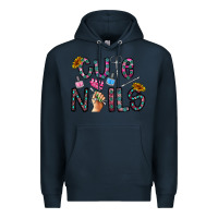 Navy cute nails Premium Hoodie - CowhideDigitalArt