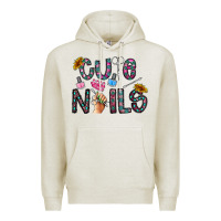 Oatmeal Heather cute nails Premium Hoodie - CowhideDigitalArt