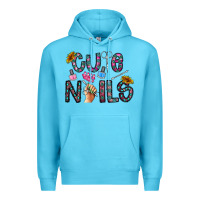 Ocean Blue cute nails Premium Hoodie - CowhideDigitalArt