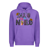 Purple cute nails Premium Hoodie - CowhideDigitalArt