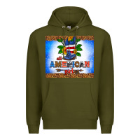 Army Green all American girl Premium Hoodie - HRA Design Shop