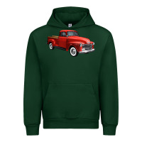 Forest Green western red truck right 34 view 1 Urban Hoodie - FaDigitalArtStudio