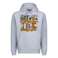 Heather Grey nurse life Premium Hoodie - FaDigitalArtStudio