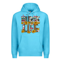 Ocean Blue nurse life Premium Hoodie - FaDigitalArtStudio