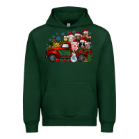 Forest Green christmas farm animals truck Urban Hoodie - RacoonDesign