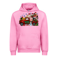 Fuchsia Pink christmas farm animals truck Urban Hoodie - RacoonDesign