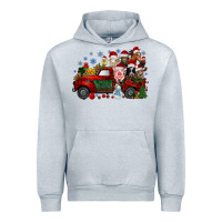 Heather Grey christmas farm animals truck Urban Hoodie - RacoonDesign