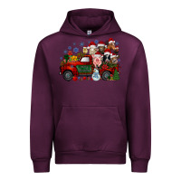 Mauve Wine christmas farm animals truck Urban Hoodie - RacoonDesign