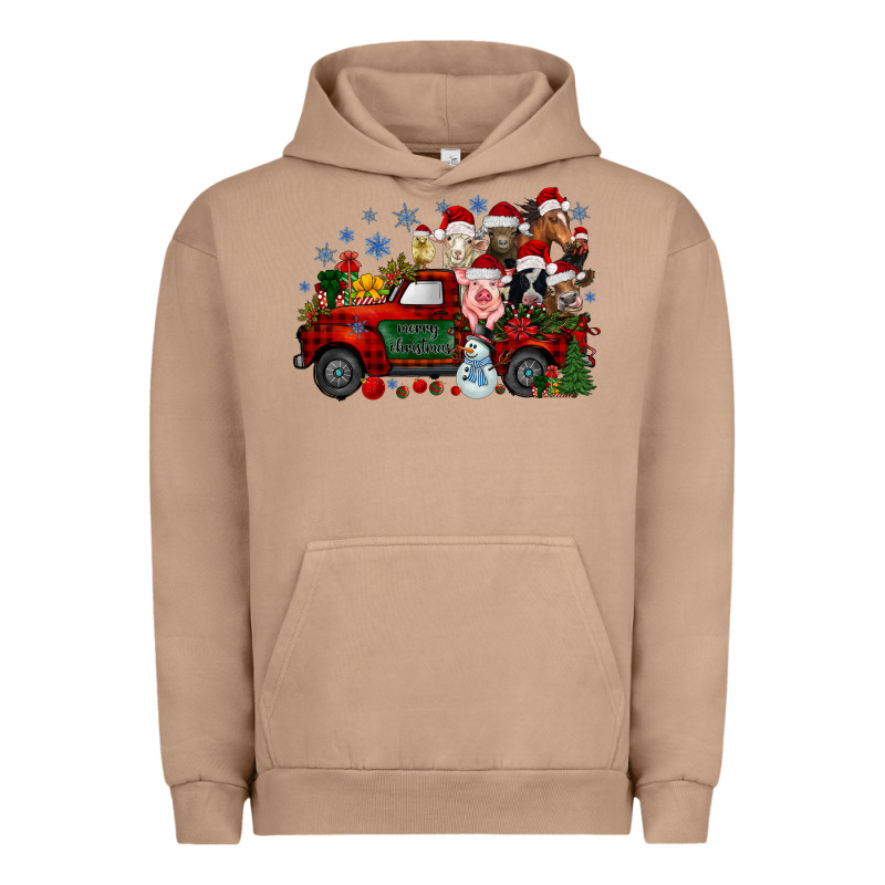 Christmas Farm Animals Truck Urban Hoodie by RacoonDesign | Teevron