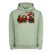 Pigment Oil Green christmas farm animals truck Urban Hoodie - RacoonDesign