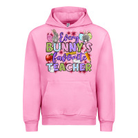 Fuchsia Pink Easter Day Every bunny's favorite Teacher Urban Hoodie - OliviaCreatesArt