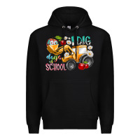 Black i dig 100 days of school Premium Hoodie - RacoonDesign
