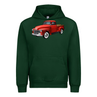 Forest Green western red truck right 34 view Urban Hoodie - FaDigitalArtStudio