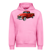 Fuchsia Pink western red truck right 34 view Urban Hoodie - FaDigitalArtStudio