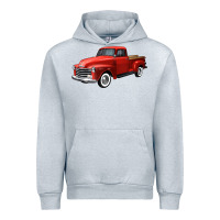 Heather Grey western red truck right 34 view Urban Hoodie - FaDigitalArtStudio