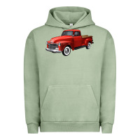 Pigment Oil Green western red truck right 34 view Urban Hoodie - FaDigitalArtStudio