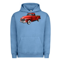 Pigment Pebble Blue western red truck right 34 view Urban Hoodie - FaDigitalArtStudio