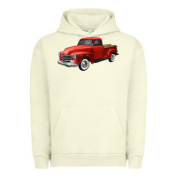 Pigment Pistachio western red truck right 34 view Urban Hoodie - FaDigitalArtStudio