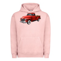 Pigment Salmon western red truck right 34 view Urban Hoodie - FaDigitalArtStudio