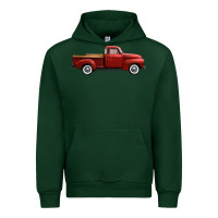 Forest Green western red truck right side view Urban Hoodie - FaDigitalArtStudio