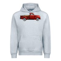 Heather Grey western red truck right side view Urban Hoodie - FaDigitalArtStudio
