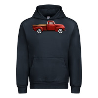 Navy western red truck right side view Urban Hoodie - FaDigitalArtStudio