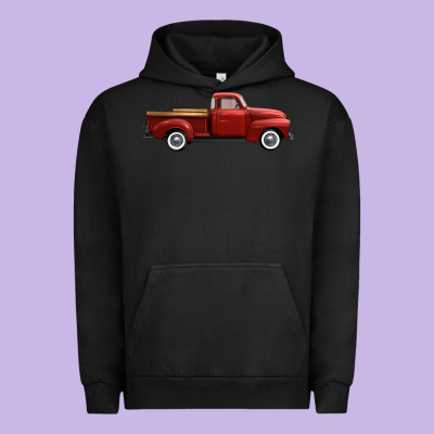 Western Red Truck Right Side View Urban Hoodie Designed By Fadigitalartstudio