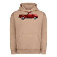 Pigment Burro western red truck right side view Urban Hoodie - FaDigitalArtStudio