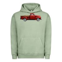 Pigment Oil Green western red truck right side view Urban Hoodie - FaDigitalArtStudio