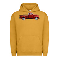 Pigment Peanut Butter western red truck right side view Urban Hoodie - FaDigitalArtStudio