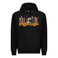 Black nurse sunflower Premium Hoodie - FaDigitalArtStudio