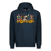 Navy nurse sunflower Premium Hoodie - FaDigitalArtStudio