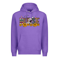 Purple nurse sunflower Premium Hoodie - FaDigitalArtStudio