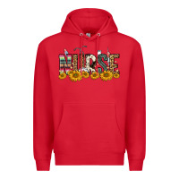 Red nurse sunflower Premium Hoodie - FaDigitalArtStudio