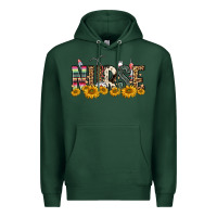 Sports Green nurse sunflower Premium Hoodie - FaDigitalArtStudio