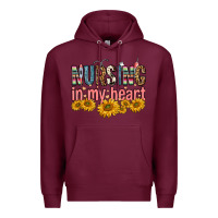 Burgundy nursing in my heart Premium Hoodie - FaDigitalArtStudio