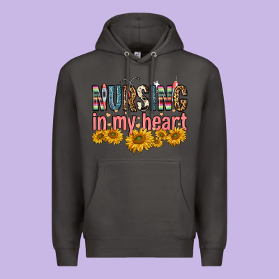 Nursing In My Heart Premium Hoodie Designed By Fadigitalartstudio
