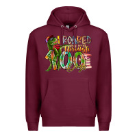 Burgundy i roared my way through 100 days Premium Hoodie - RacoonDesign