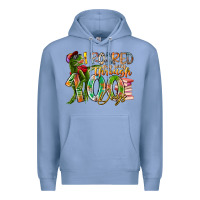 Colony Blue i roared my way through 100 days Premium Hoodie - RacoonDesign
